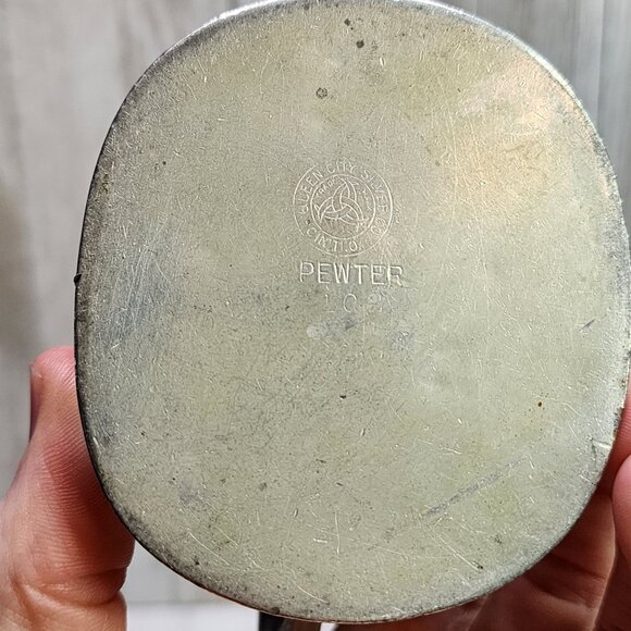 Vtg Queen City Silver CO Genuine Pewter Cream and Sugar Bowl Set 102 Trademarked - Picture 7 of 10